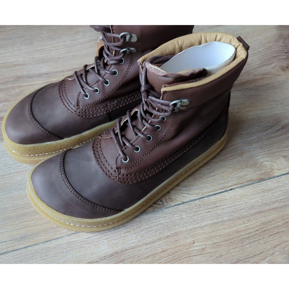 Birkenstock X Pitti Uomo Brown Leather Lace Up Boots Womens 7-7.5 EU 38 - Picture 2 of 12